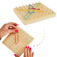 Geoboard drewniana układanka tworzenie kształtów z gumek