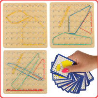 Geoboard drewniana układanka tworzenie kształtów z gumek