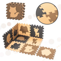 Mata edukacyjna piankowa puzzle beż 85x85 cm 9 elementów