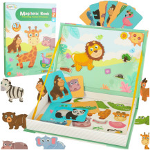 Książeczka magnetyczna puzzle safari zwierzęta 47 el.