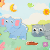 Książeczka magnetyczna puzzle safari zwierzęta 47 el.