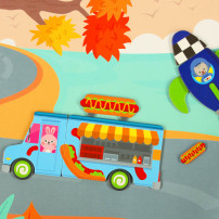 Książeczka magnetyczna puzzle środki transportu 66 elementów