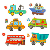 Książeczka magnetyczna puzzle środki transportu 66 elementów