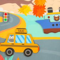 Książeczka magnetyczna puzzle środki transportu 66 elementów