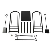 Stojak na drewno kominkowe metalowy z akcesoriami KX2888