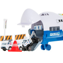 Transporter samolot policja + 6 aut i akcesoria, LED