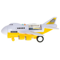 Samolot transporter + 6 aut budowlanych z LED, 39cm