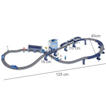 Kolejka elektryczna policja z autkami 92 elementy, tor ~300 cm