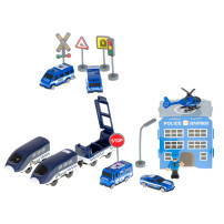 Kolejka elektryczna policja z autkami 92 elementy, tor ~300 cm