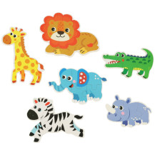 Puzzle safari dla dzieci 25 puzzli 6 obrazków w puszce