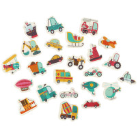 Puzzle dla dzieci pojazdy 48 elementów w puszce, 24 obrazki