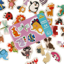 Puzzle dla dzieci zwierzątka 48 puzzli 24 obrazki w puszce