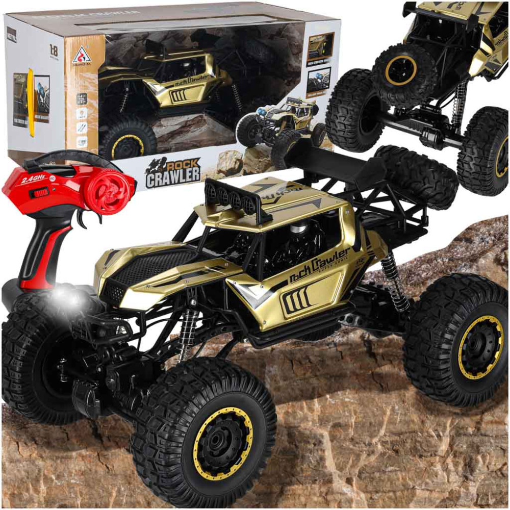 Samochód RC rock crawler 1:8 51cm metal złoty 2,4ghz 4x4