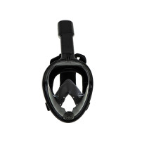 Maska do snorkelingu pełna składana L/XL czarna z rurką dry-top