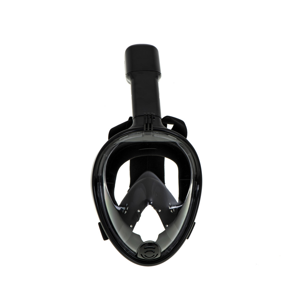 Maska do snorkelingu pełna składana L/XL czarna z rurką dry-top