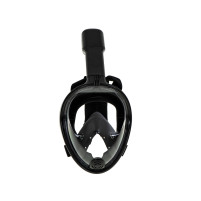 Maska do snorkelingu pełna składana L/XL czarna z rurką dry-top