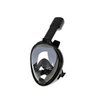 Maska do snorkelingu pełna składana L/XL czarna z rurką dry-top