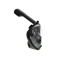 Maska do snorkelingu pełna składana L/XL czarna z rurką dry-top
