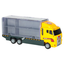 Ciężarówka TIR transporter z wyrzutnią + 6 metalowych maszyn budowlanych