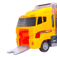Ciężarówka TIR transporter z wyrzutnią + 6 metalowych maszyn budowlanych