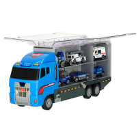 Transporter TIR wyrzutnia + 6 metalowych aut policja