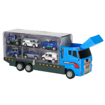 Transporter TIR wyrzutnia + 6 metalowych aut policja