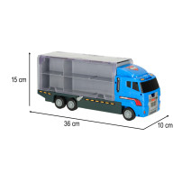 Transporter TIR wyrzutnia + 6 metalowych aut policja