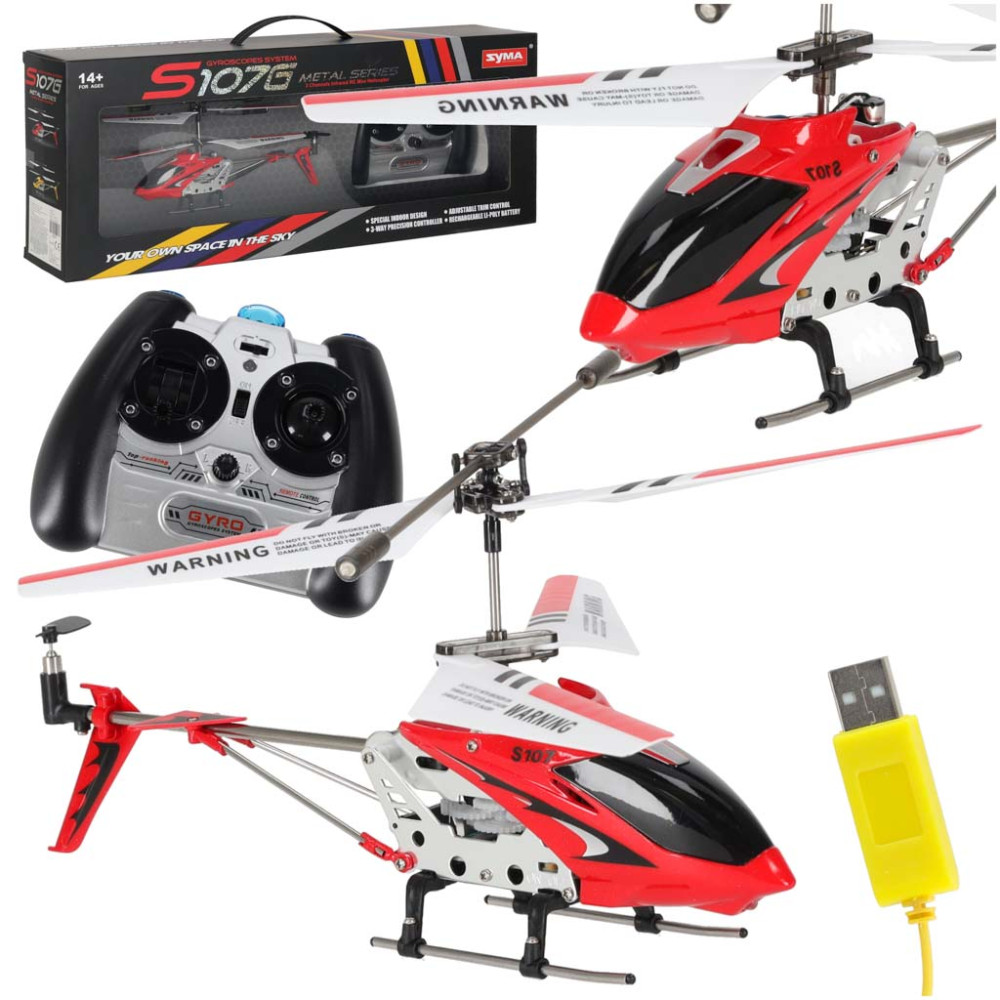 Helikopter RC SYMA S107G czerwony zdalnie sterowany