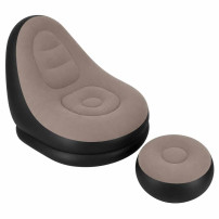 Fotel dmuchany z podnóżkiem 2w1 - sofa, pufa i pompka w zestawie