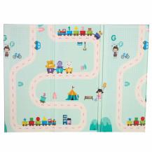 Mata edukacyjna piankowa dwustronna pandy i ulica 180x200 cm