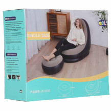 Fotel dmuchany z podnóżkiem 2w1 - sofa, pufa i pompka w zestawie