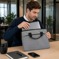 Torba na laptopa 15,6" teczka biznesowa oxford szara unisex