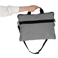 Torba na laptopa 15,6 cali oxford 300D z paskiem na ramię, szara