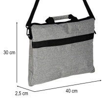 Torba na laptopa 15,6 cali oxford 300D z paskiem na ramię, szara