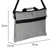 Torba na laptopa 15,6 cali oxford 300D z paskiem na ramię, szara