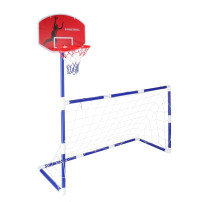 Zestaw sportowy 2w1 bramka piłkarska i kosz do koszykówki dla dzieci