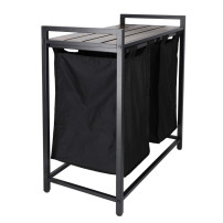 Kosz na pranie 2 komory z półką loft 80l - KX3097