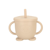 Silikonowe naczynia dla dzieci sowa 8 el. beżowe, BPA free