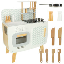 Drewniana kuchnia dla dzieci lulilo retro MDF 73 cm z akcesoriami