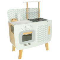 Drewniana kuchnia dla dzieci lulilo retro MDF 73 cm z akcesoriami