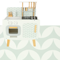 Drewniana kuchnia dla dzieci lulilo retro MDF 73 cm z akcesoriami