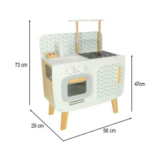 Drewniana kuchnia dla dzieci lulilo retro MDF 73 cm z akcesoriami