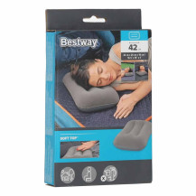 Poduszka dmuchana turystyczna welurowa bestway 67121 szara