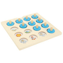 Gra memory montessori drewniana z puzzlami i 4 kartami