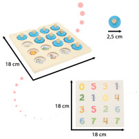Gra memory montessori drewniana z puzzlami i 4 kartami