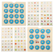 Gra memory montessori drewniana z puzzlami i 4 kartami