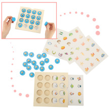 Gra memory montessori drewniana z puzzlami i 4 kartami
