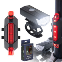 Lampki rowerowe LED RALLEX zestaw przód i tył USB