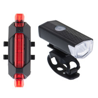 Lampki rowerowe LED RALLEX zestaw przód i tył USB