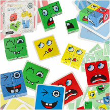 Klocki montessori emocje - gra logiczna zmieniające twarz